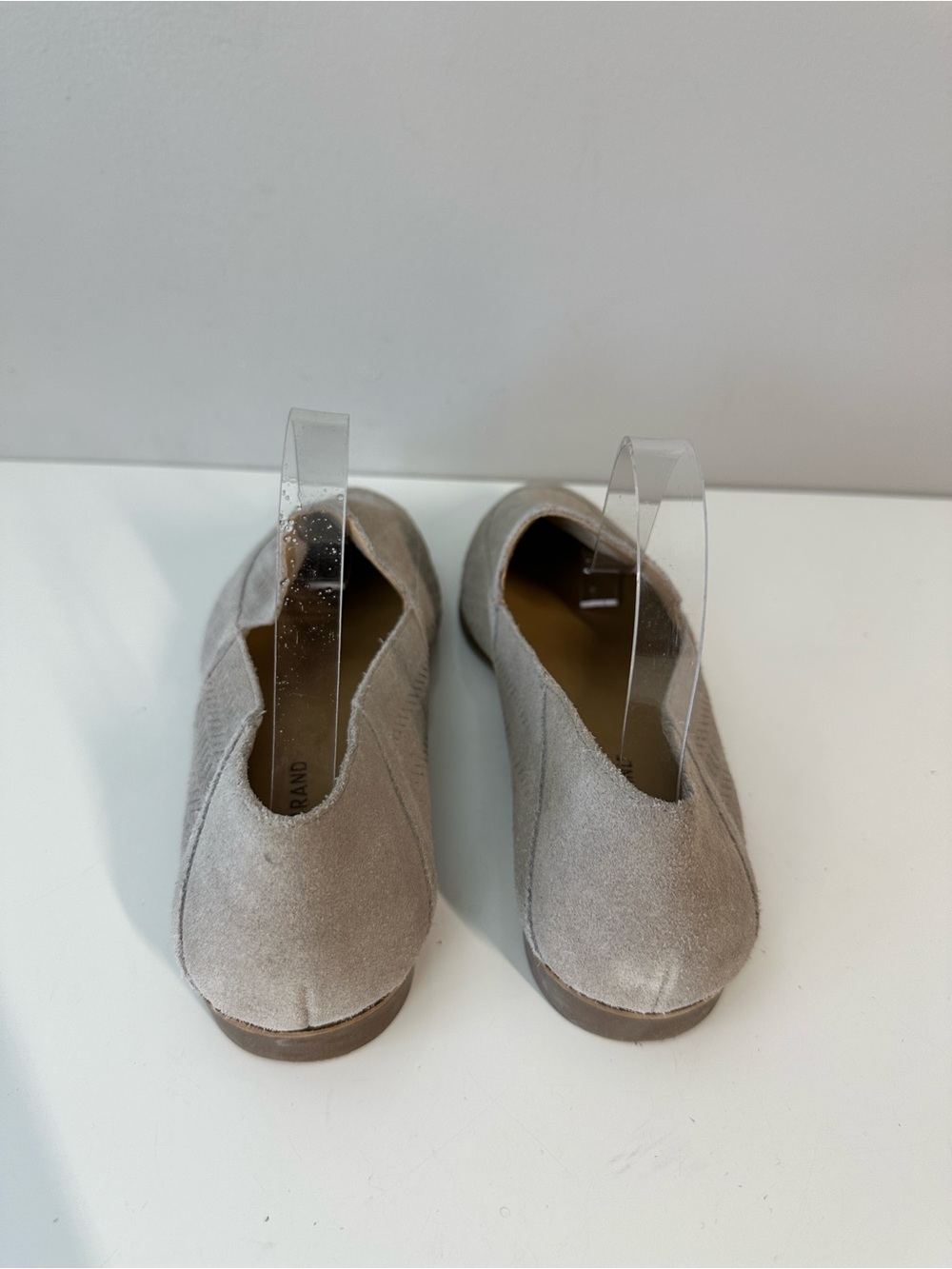 Lucky Brand Suede Grey Pointed Loafers Size 10 Brogan Laser Cut - Picture 7 of 16